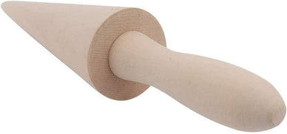 Ice Cream Cone Mold, Reusable Wooden Horn Mold 9.1in Waffle Roller Pizzelle for Kitchen Cooking and Baking