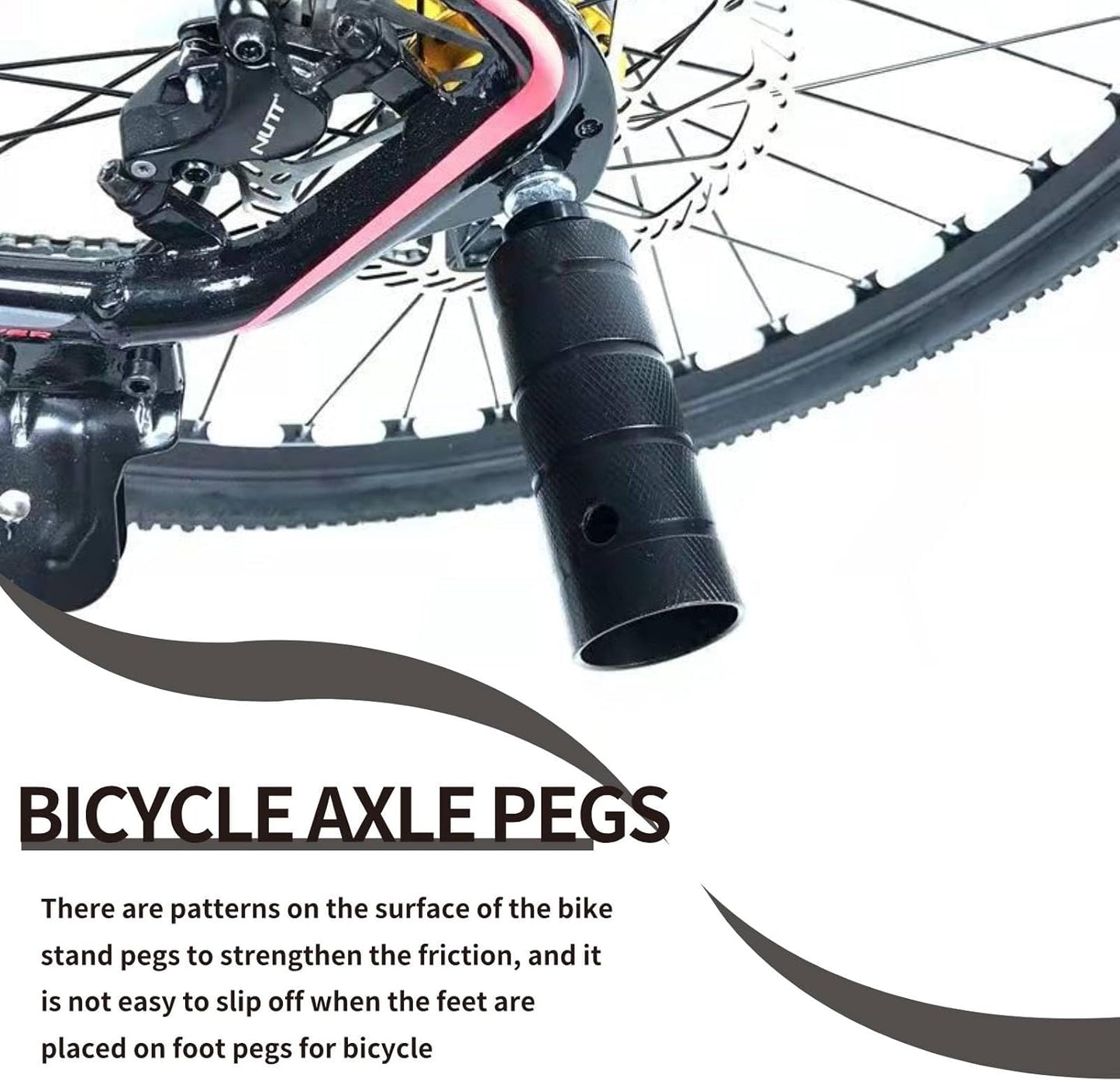 2PCS Steel Bike Pegs, Anti Skid Lead Foot Bicycle Peg Mini Cycling Rear Stunt 1.97 x 4.33in for Mountain