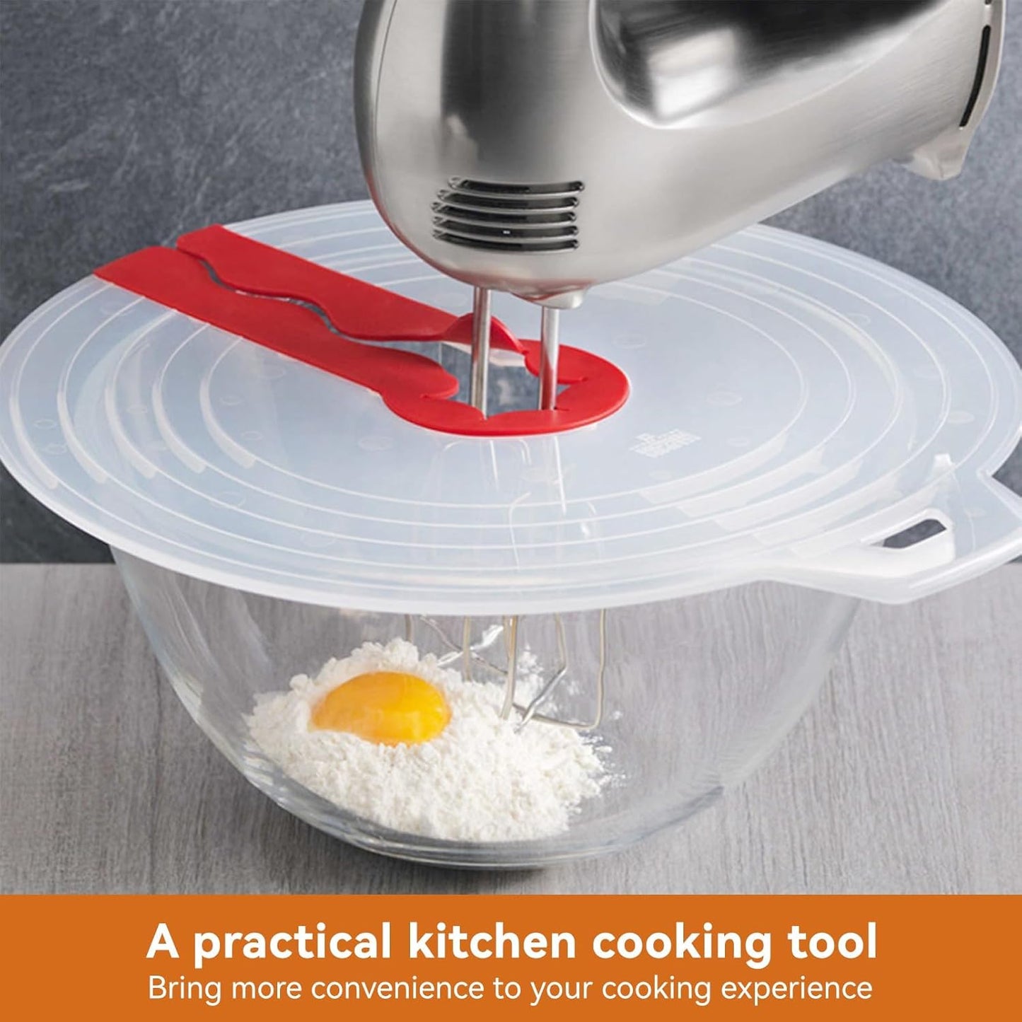 12 Inch Mixing Bowl Splatter Guard, Silicone Hand Mixer Shield Splash Guard Anti Cover for Baking & Cooking