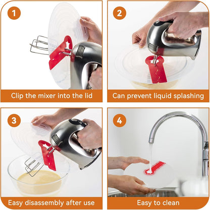 12 Inch Mixing Bowl Splatter Guard, Silicone Hand Mixer Shield Splash Guard Anti Cover for Baking & Cooking
