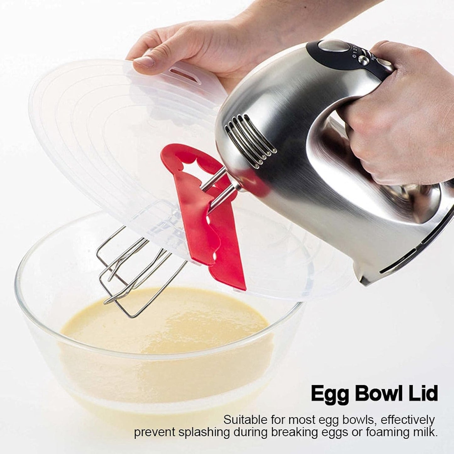 12 Inch Mixing Bowl Splatter Guard, Silicone Hand Mixer Shield Splash Guard Anti Cover for Baking & Cooking