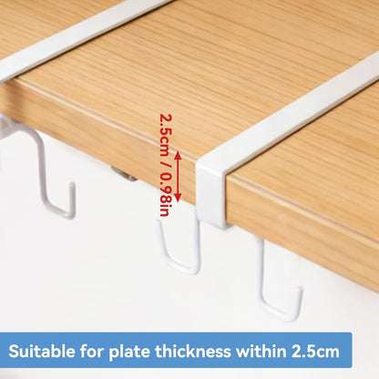 Mug Hooks Under Cabinet, Coffee Cup Cabinet No Drilling Hanger Hanging Cups Organizer for Kitchen Utensil Storage