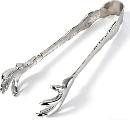 Stainless Steel Claw-Style Ice Tongs, Bar Hockey Special Eagle Claw Shape Tongs Serving Chicken Feet