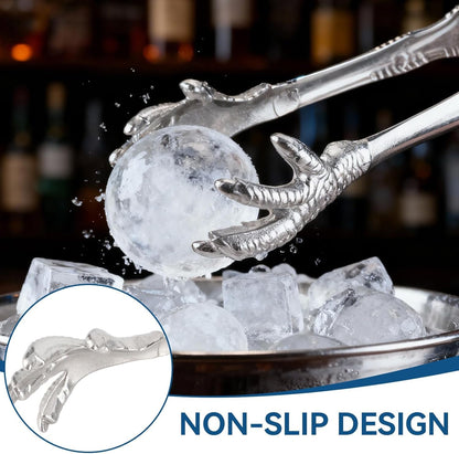 Stainless Steel Claw-Style Ice Tongs, Bar Hockey Special Eagle Claw Shape Tongs Serving Chicken Feet