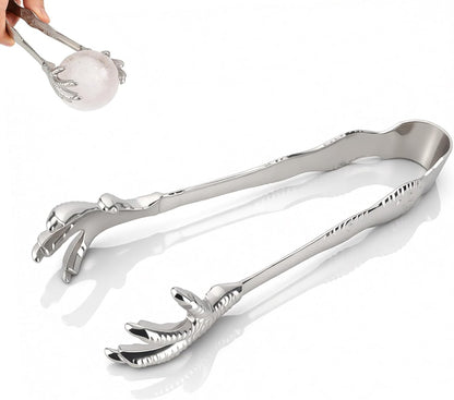 Stainless Steel Claw-Style Ice Tongs, Bar Hockey Special Eagle Claw Shape Tongs Serving Chicken Feet