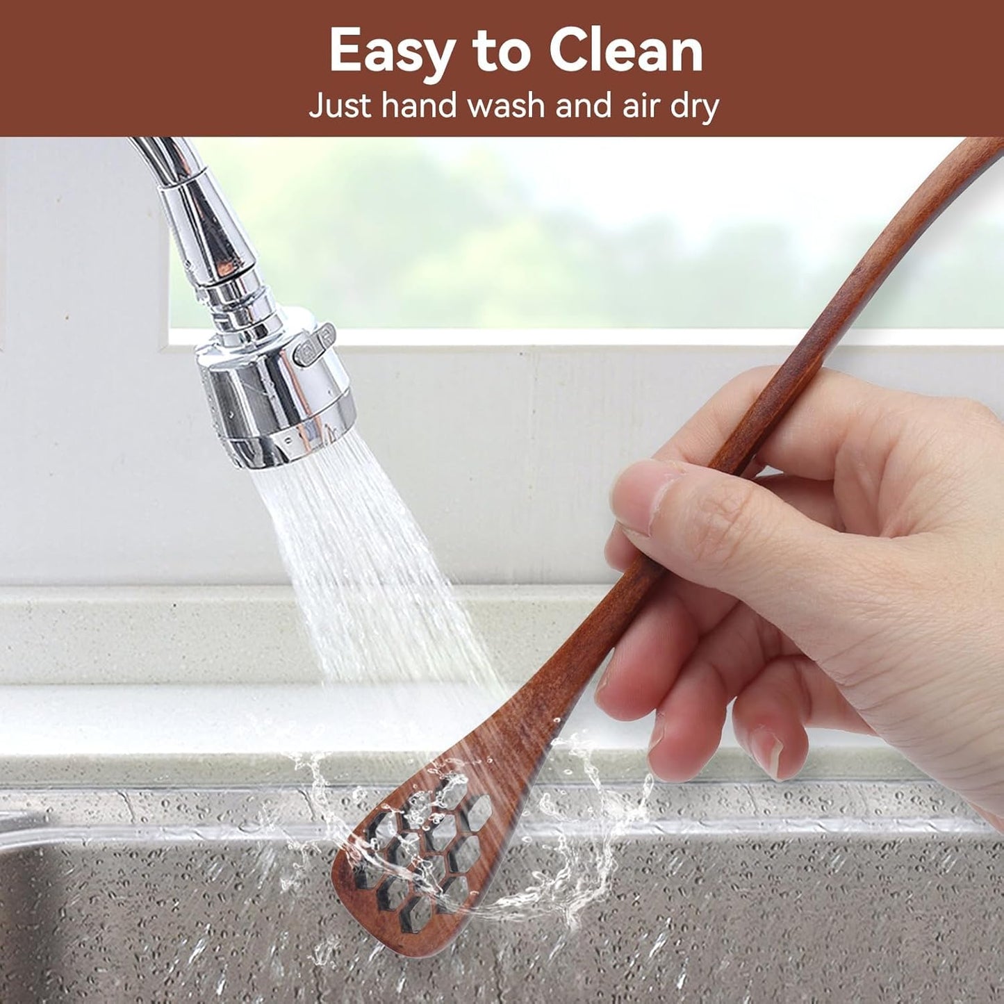 3PCS Honey Dipper Sticks, Long Handle Mixing Stick Mini Honeycomb Drizzler Wooden Spoon Stirrer for Collecting Dispensing Drizzling Jam