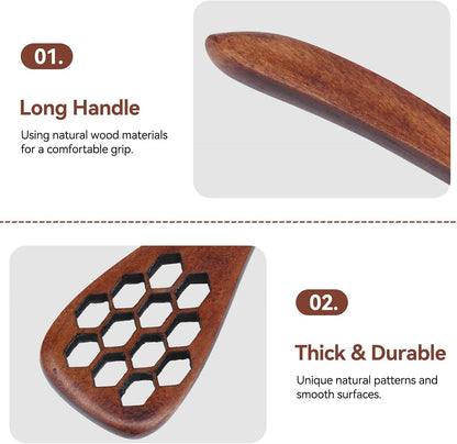 3PCS Honey Dipper Sticks, Long Handle Mixing Stick Mini Honeycomb Drizzler Wooden Spoon Stirrer for Collecting Dispensing Drizzling Jam