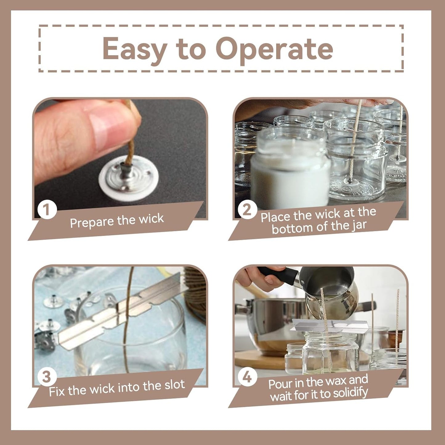10PCS Metal Candle Wick Holder, Holders for Making Centering Tool Stainless Steel Device DIY Craft