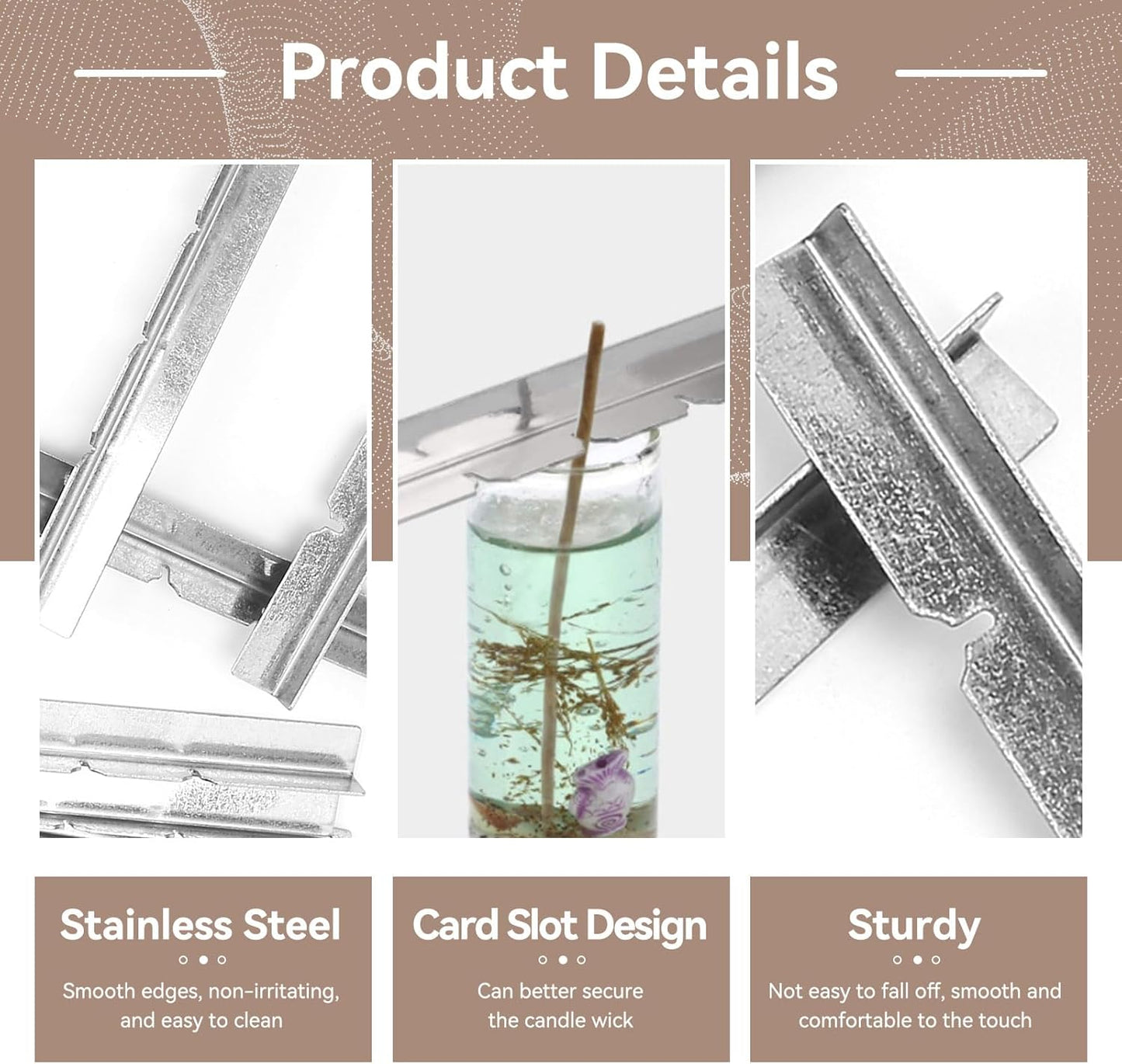 10PCS Metal Candle Wick Holder, Holders for Making Centering Tool Stainless Steel Device DIY Craft