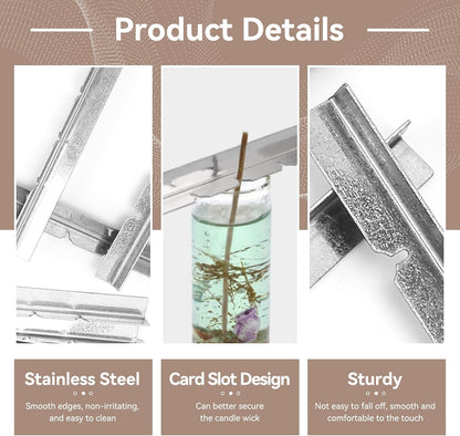 10PCS Metal Candle Wick Holder, Holders for Making Centering Tool Stainless Steel Device DIY Craft