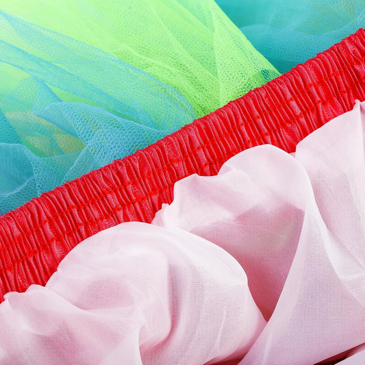 Women's Tutu Skirt, Adult Multicolored Layered Tulle Teens Puffy Petticoat Skirt for Ballet Dance Party Multiple Colors X-Large Short