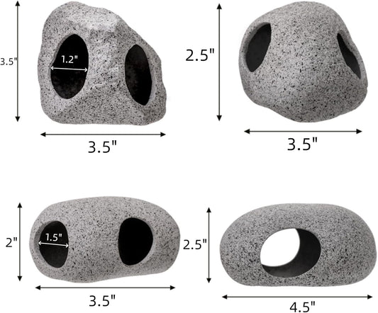 6 Pack Aquarium Decoration Rock Caves, Betta Fish Tank Hideaway, Hideout Stones House Decor for Cichlid Shrimp Territorial Hiding Breeding Spawning, Ornaments
