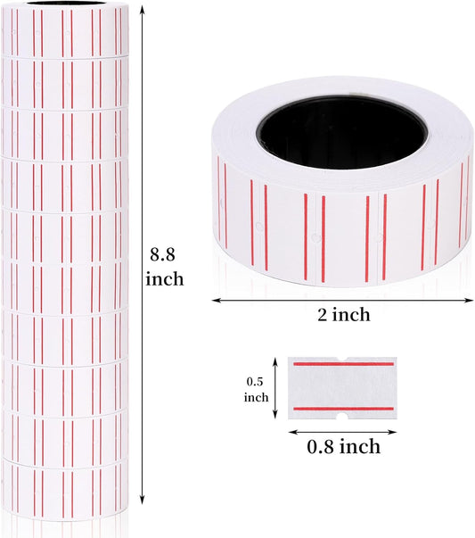 30000 Pcs Price Gun Labels Paper, 60 Rolls Pricemarker Label Stickers Fit Most of Tag Machines(Mx-5500, M5500, HG979), Sticker for Office Retail Shop Organization Marking, White