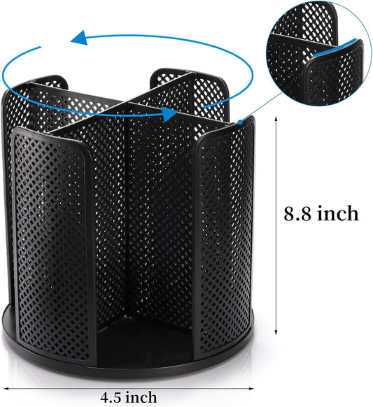 2 Pack Coffee Cup Dispenser, Rotatable 4 Compartment and Lid Holder, Plastic Paper Storage Organizer for Office Restaurant Breakroom Station Bar Buffet Kitchen Countertop