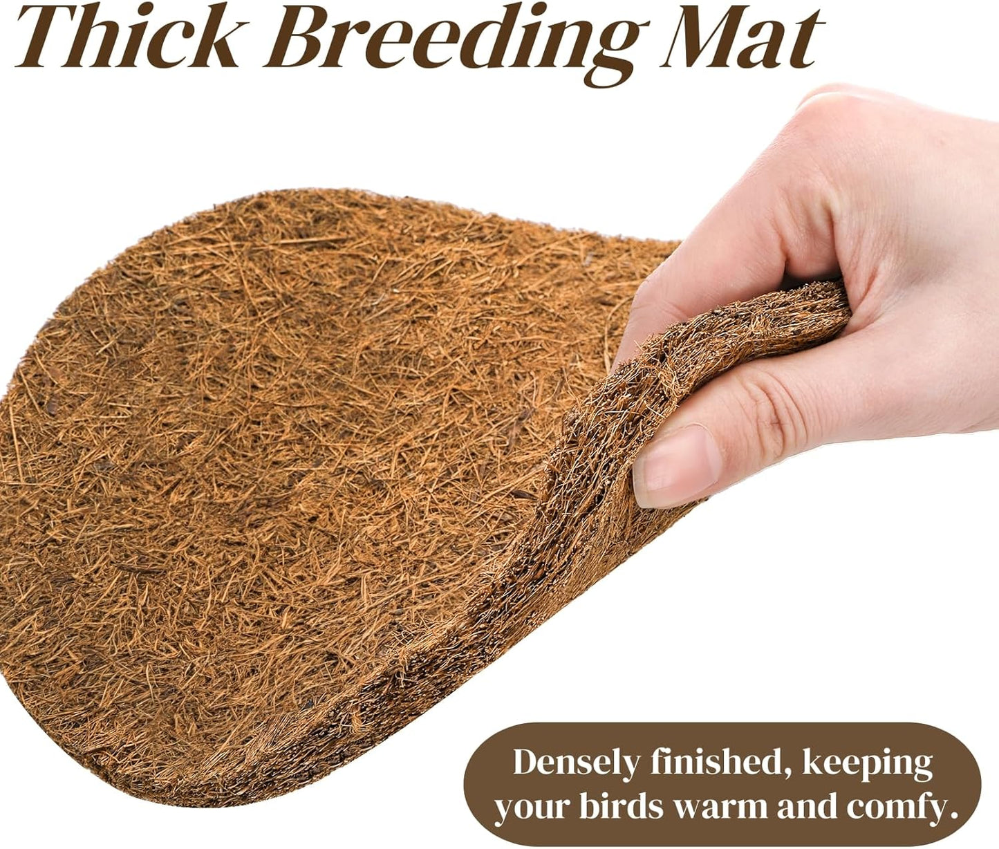 15 Packs Pigeon Nest Pads, Bird Breeding Mat for Chicken, Natural Coconut Fiber Egg Mat, Nesting Bowl Box Pad Parakeet Hatching Bedding Accessories