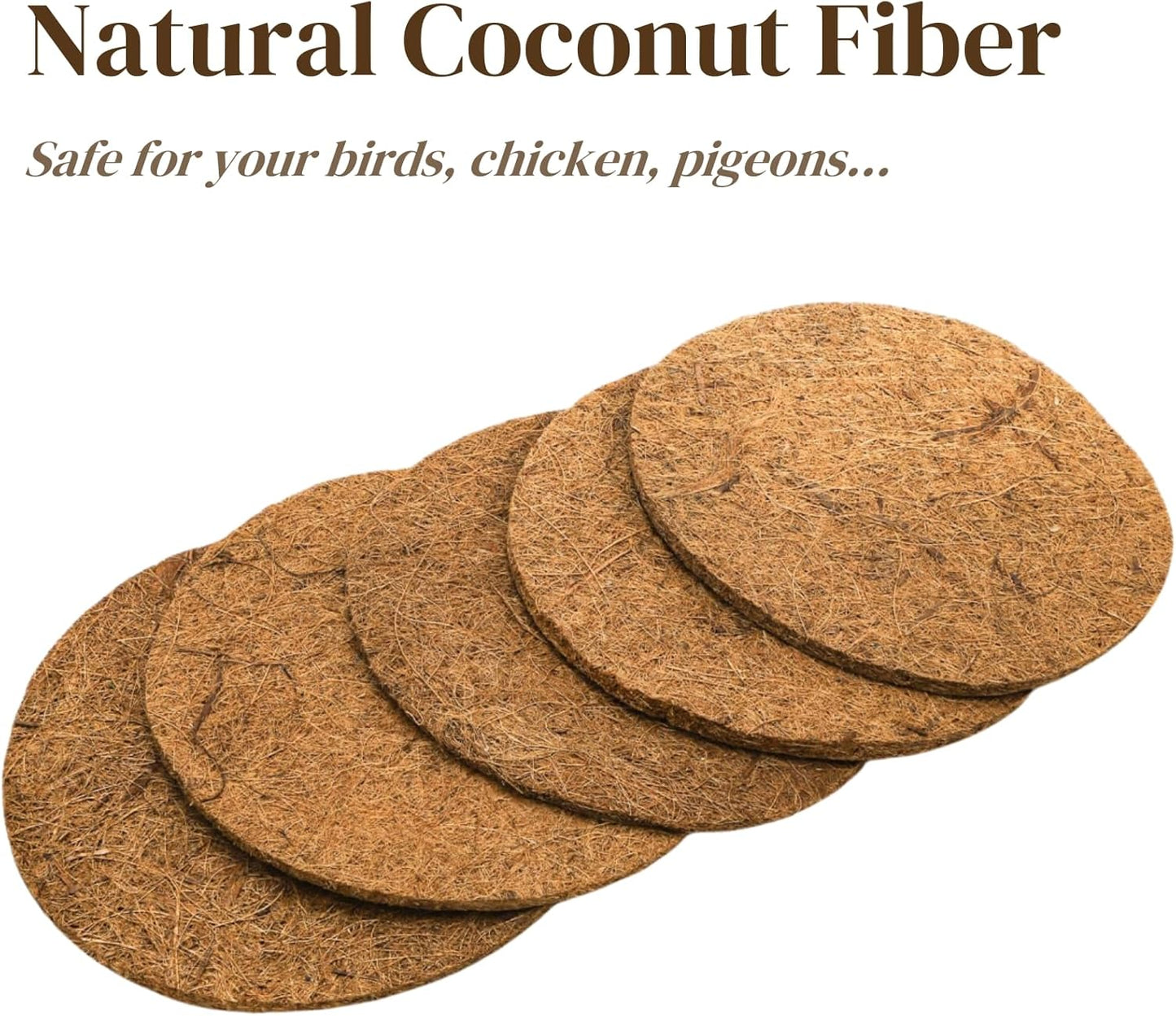 15 Packs Pigeon Nest Pads, Bird Breeding Mat for Chicken, Natural Coconut Fiber Egg Mat, Nesting Bowl Box Pad Parakeet Hatching Bedding Accessories