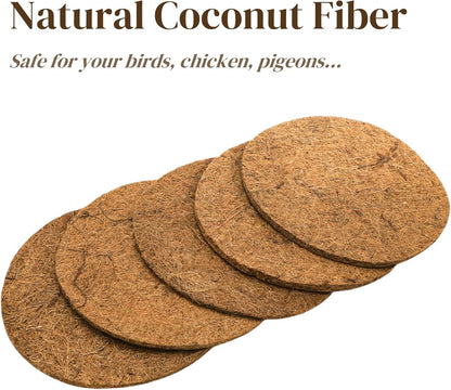 15 Packs Pigeon Nest Pads, Bird Breeding Mat for Chicken, Natural Coconut Fiber Egg Mat, Nesting Bowl Box Pad Parakeet Hatching Bedding Accessories
