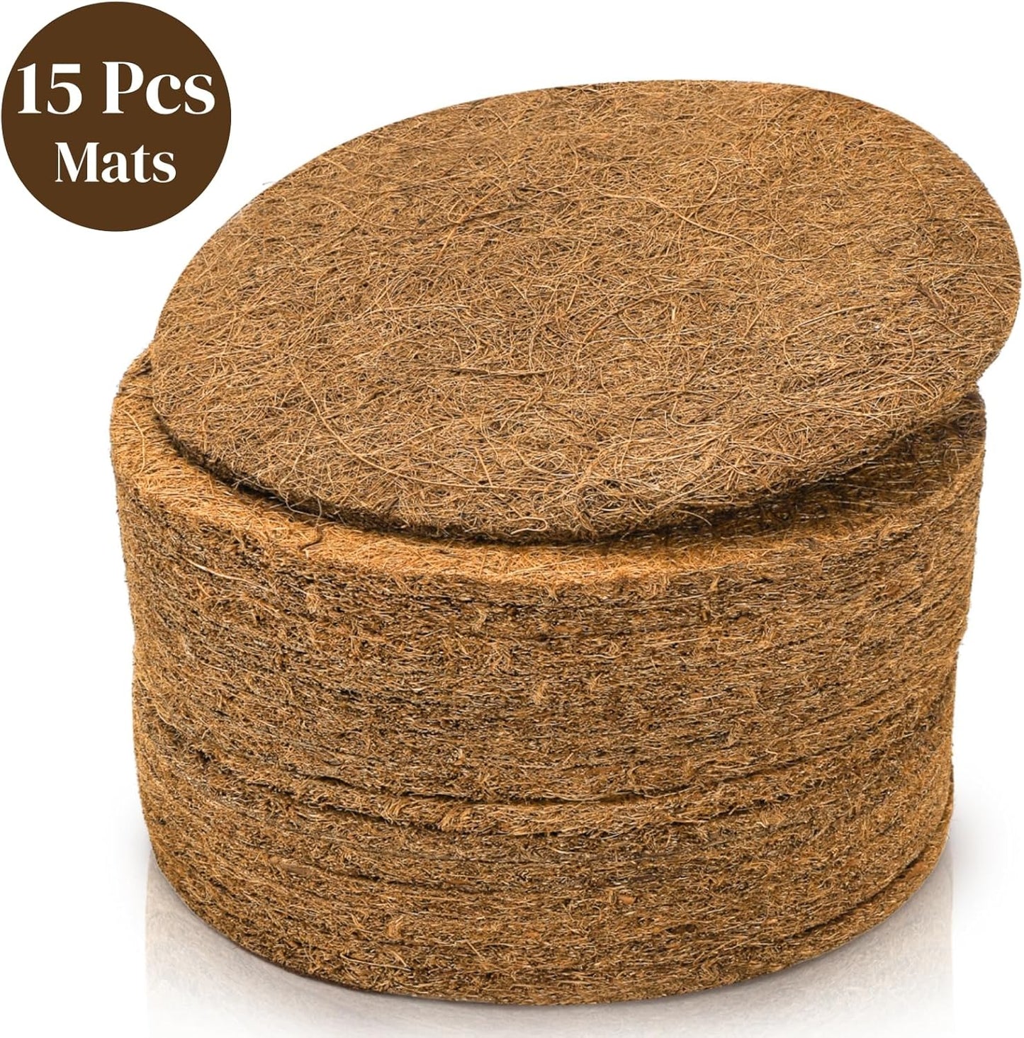 15 Packs Pigeon Nest Pads, Bird Breeding Mat for Chicken, Natural Coconut Fiber Egg Mat, Nesting Bowl Box Pad Parakeet Hatching Bedding Accessories