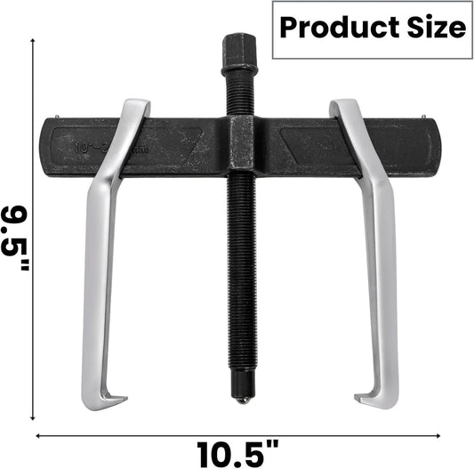 2-Jaw Gear Puller, 10 Inch Two Claws Puller Tool, Adjustable Steel Bearing Pulling Device, Heavy Duty Removal Pulleys, Separate Lifting Device for Flywheel Industrial Use, DIY Projects