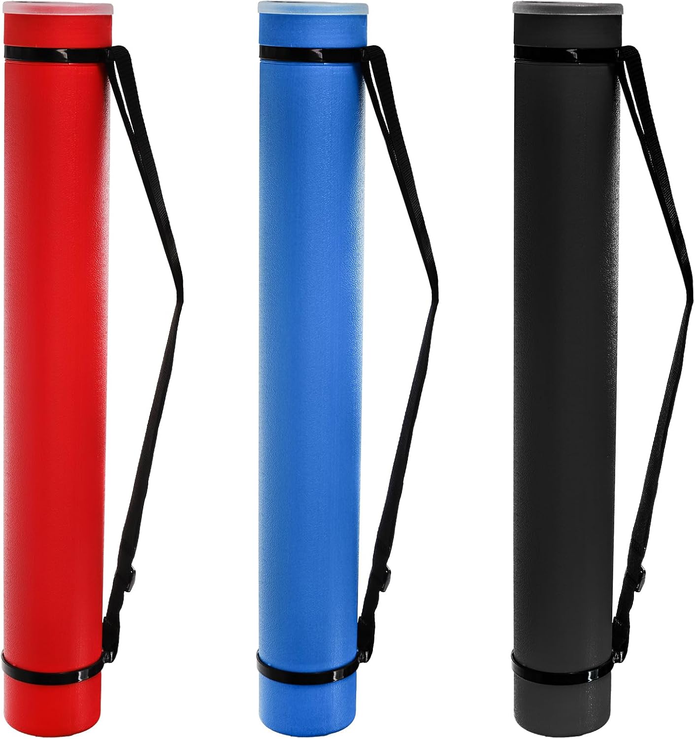 3 Packs Extendable Poster Tube, 25" to 42.5" Waterproof Blueprint Holder with Strap, Portable Telescoping Carrying Case Lid for Maps, Art and Drawings, Round Storage Container Document