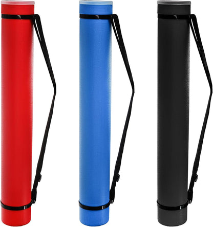3 Packs Extendable Poster Tube, 25" to 42.5" Waterproof Blueprint Holder with Strap, Portable Telescoping Carrying Case Lid for Maps, Art and Drawings, Round Storage Container Document