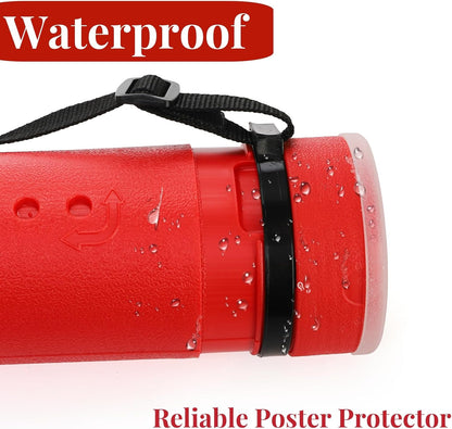 3 Packs Extendable Poster Tube, 25" to 42.5" Waterproof Blueprint Holder with Strap, Portable Telescoping Carrying Case Lid for Maps, Art and Drawings, Round Storage Container Document