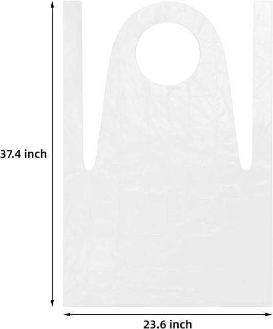 250 Pack Disposable Aprons, Waterproof Clear Plastic Smocks for Adults Painting Party, Cooking, Housework, Picnics, DIY Crafts