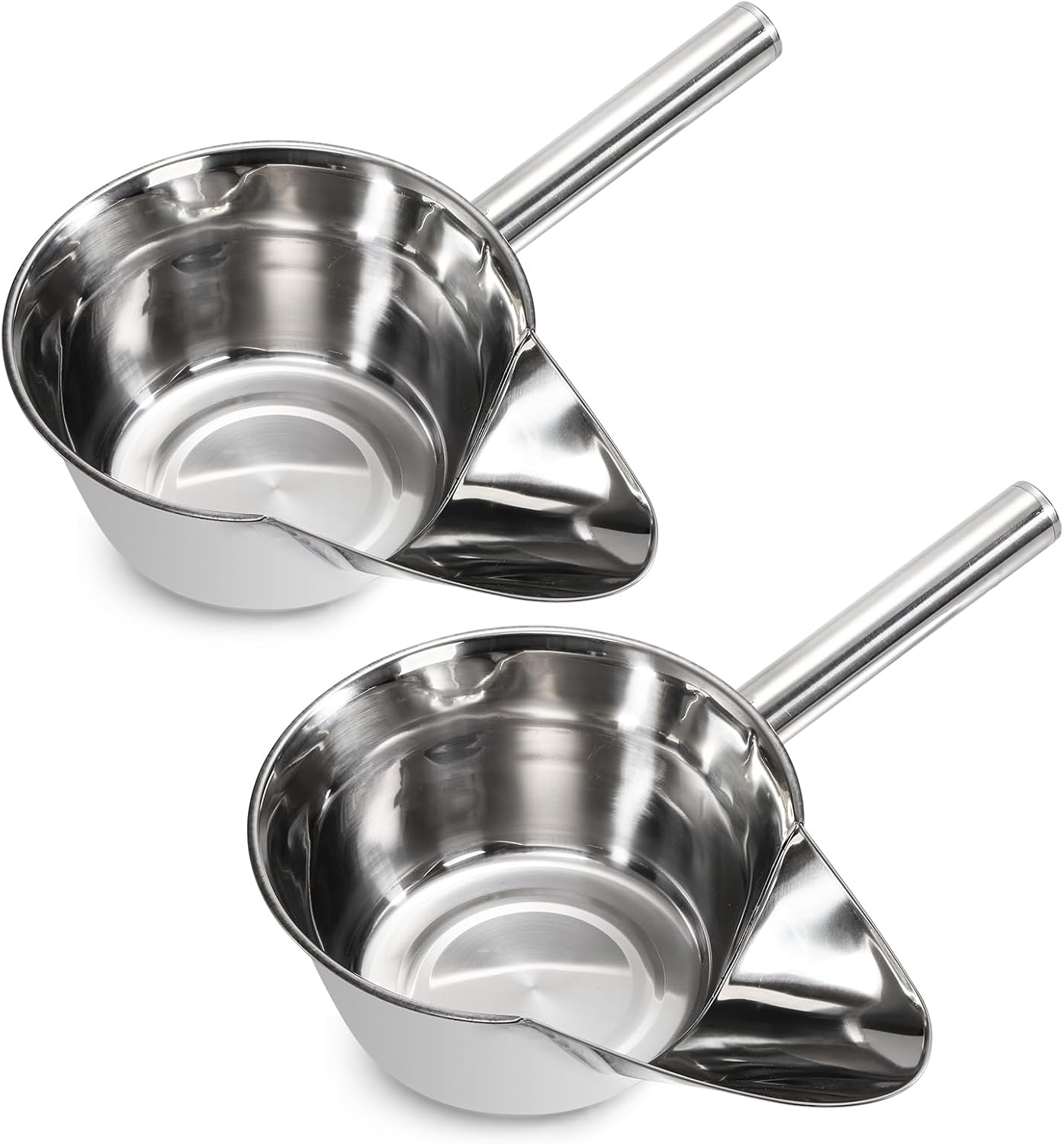 2 Pack 55 OZ Metal Ice Scoop, Large Stainless Steel Scooper, Heavy-Duty Flat Bottom Scoops, Stackable Durable Feed Grain Scoop for Restaurant, Kitchen, Bulk Food, Farm Feed, 1.72 Quart