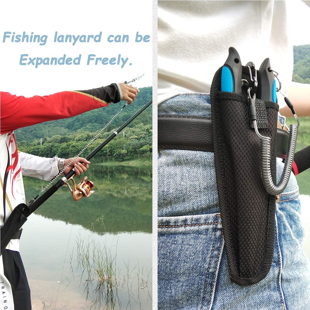 Vishaaktang - Hook Remover - Stainless Steel - Long Nose Hook Remover - With Sheath and Lanyard - Suitable for Line Clippers.
