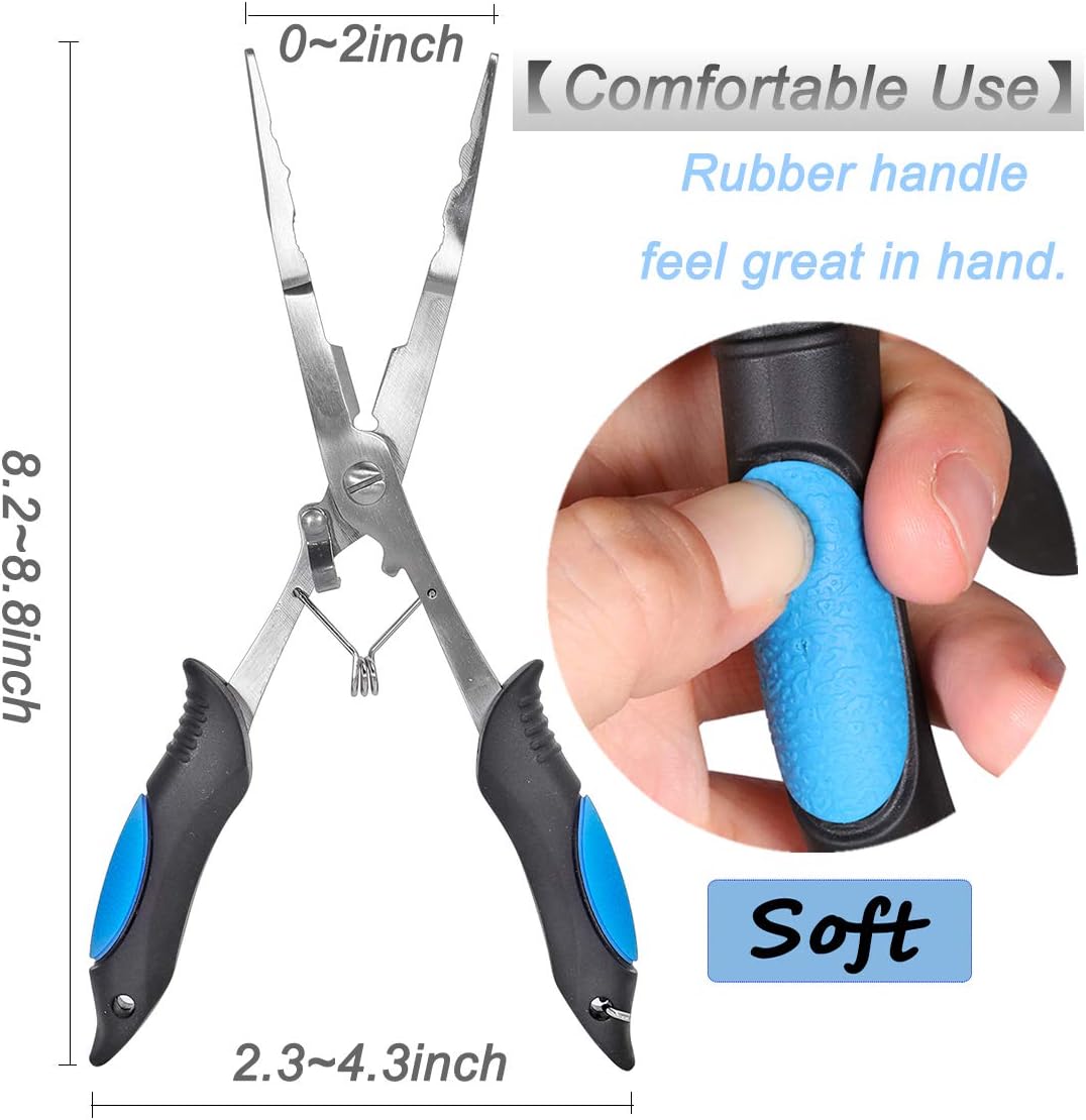 Vishaaktang - Hook Remover - Stainless Steel - Long Nose Hook Remover - With Sheath and Lanyard - Suitable for Line Clippers.