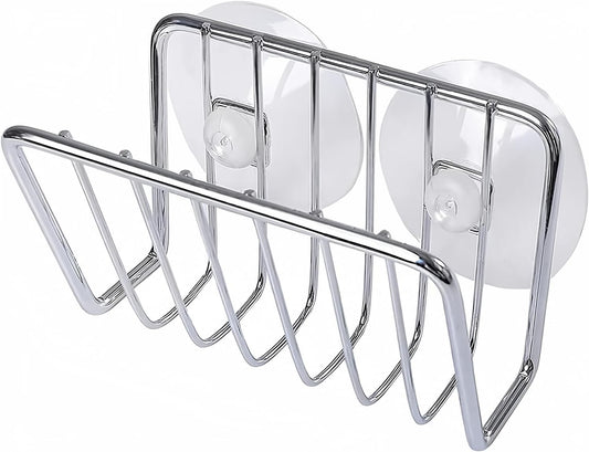 Sponsrek - Kitchen Gully Stone Sponsrek - Stainless Steel Suction Cup - Sponsholder - Silver.
