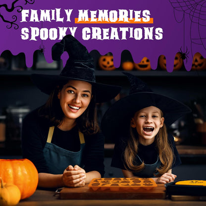 Halloween Molds - Silicone Molds - Chocolate Molds - 2-Pack - 3D Halloween Chocolate - Candy - Gummy Molds - Skull - Pumpkin - Bat - Ghost - Witch Hat - Spider - Tombstone - Shape Molds.