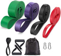 Resistance Band - 4-Pack - With Handle & Door Buckle - Storage Bag - Fitness Bands - Pull-Ups - Strength Training - Elastic Cords - Men & Women - Yoga Stretch - Assisted Pull Bands.