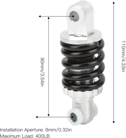 Shock absorber - 90 mm rear shock absorber - Suspension springs - 2 pieces - 400 lbs - Shock absorber springs - Dampers - Rear shock absorber - Suitable for 47cc and 49cc engines - Off-road vehicles - Minibikes.