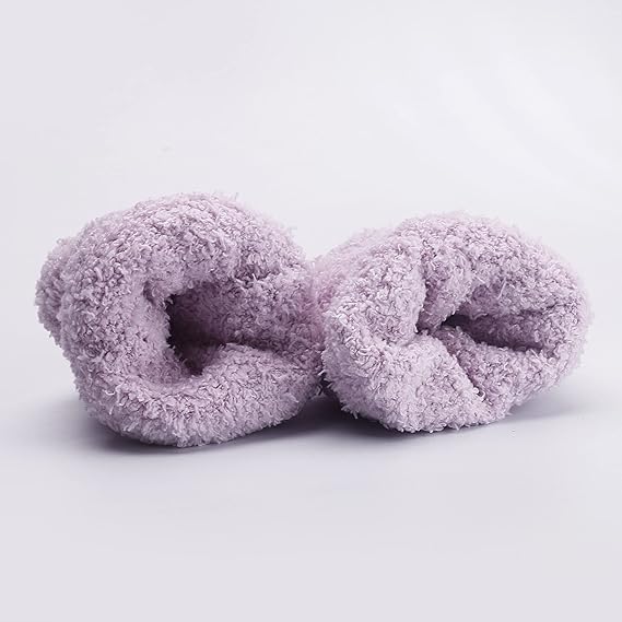 Non-slip socks - Coral fleece socks - with grip - lint-free - suitable for ladies - 4 pairs - gift.