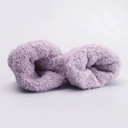 Non-slip socks - Coral fleece socks - with grip - lint-free - suitable for ladies - 4 pairs - gift.