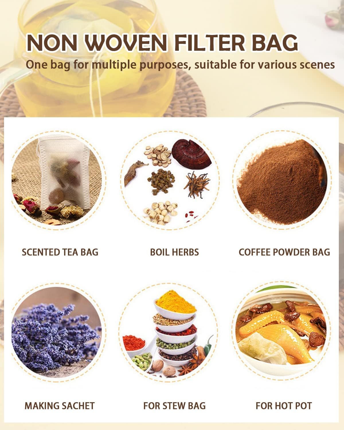 Theemaker tea bags-200 pieces-7*9cm-disposable loose tea bags-tea filter bag-for loose tea-loose leaf tea-coffee-herbs-herb.
