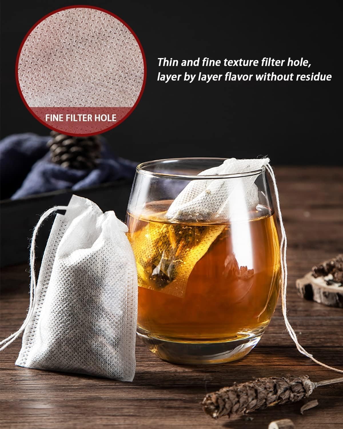 Theemaker tea bags-200 pieces-7*9cm-disposable loose tea bags-tea filter bag-for loose tea-loose leaf tea-coffee-herbs-herb.