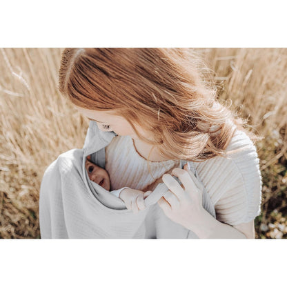 Breastfeeding bib - Smooth woven fabric for breastfeeding babies - Breathable - Pure cotton - Breastfeeding covers - Breastfeeding bib for mothers - Multifunctional car seat cover - Beige.
