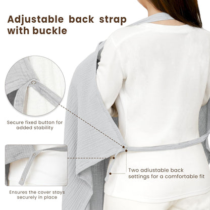 Breastfeeding bib - Smooth woven fabric for breastfeeding babies - Breathable - Pure cotton - Breastfeeding covers - Breastfeeding bib for mothers - Multifunctional car seat cover - Beige.