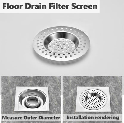 RVS kitchen drain plug - standard drain plug and hair/food catcher for bathroom - kitchen and shower (7.6 cm outer diameter - 4.5 cm inner diameter - 2-pack).