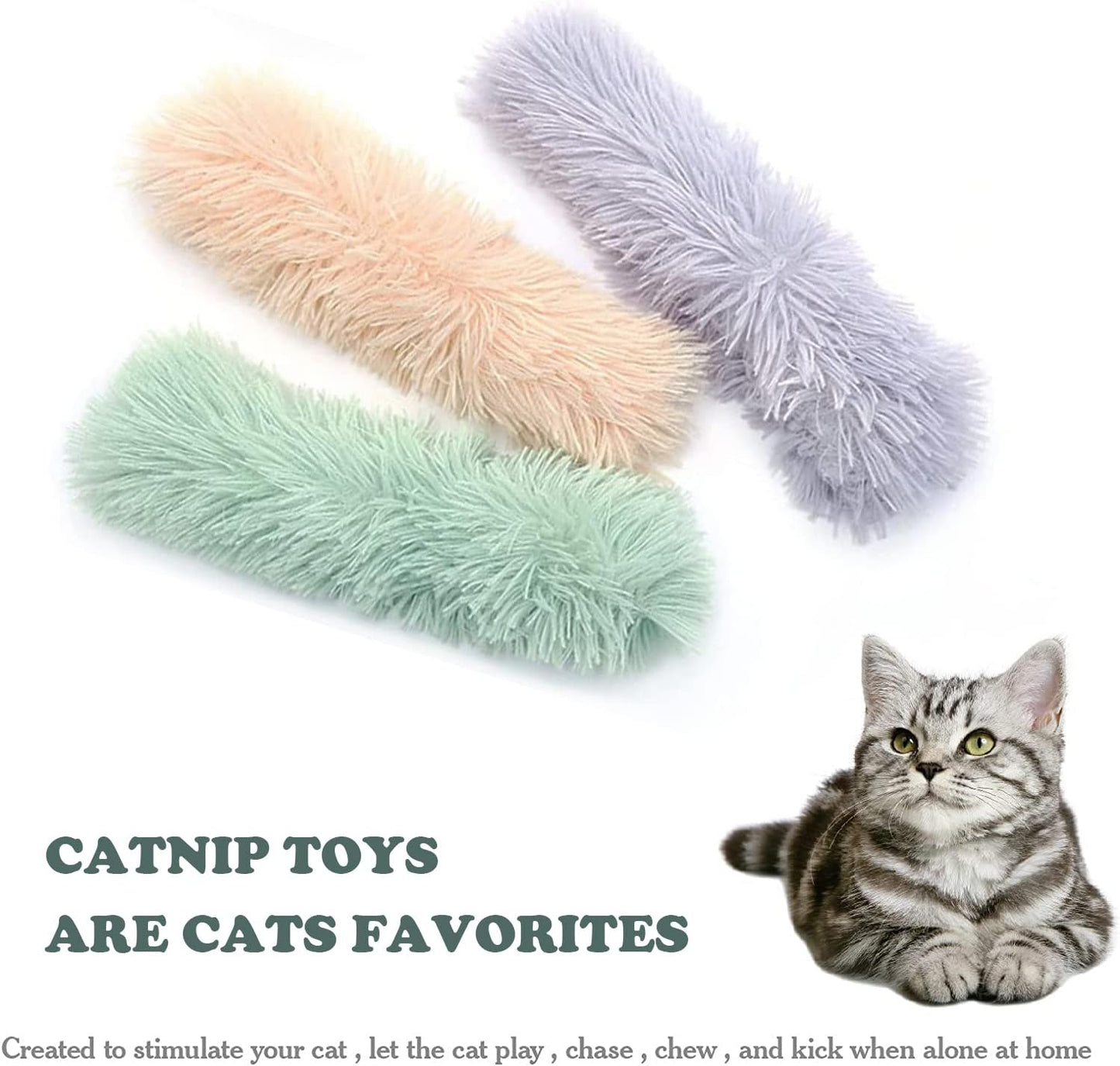 3-pack catnip toys for adult indoor kittens - interactive plush cat toys with built-in catnip and sounds - small.