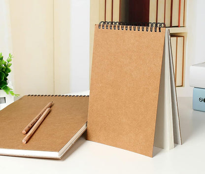 A4 sketchbook hardcover A4 spiral-bound sketchbook suitable for kids and adults 160 g/mÂ² paper 60 pages (A4-1 pack).