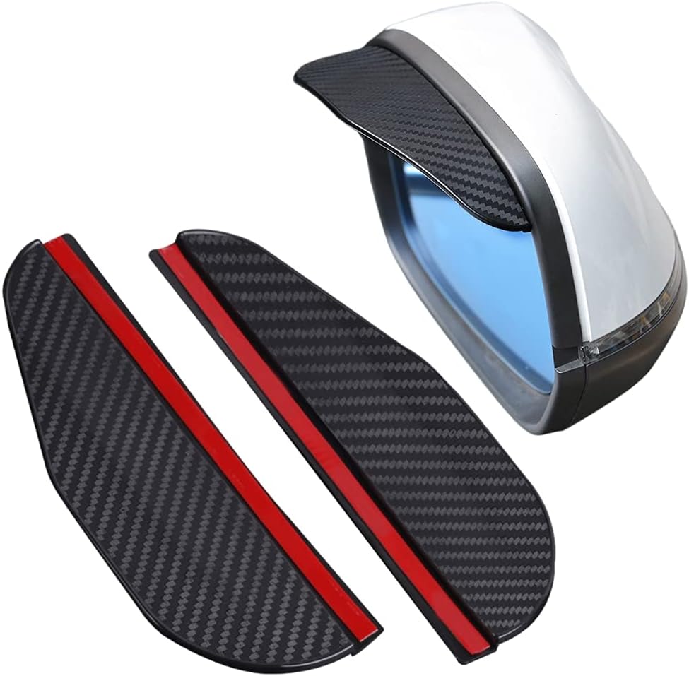 1 pair car side mirror rain cover smoke cap universal carbon fiber rearview mirror side mirror for SUV truck accessories.
