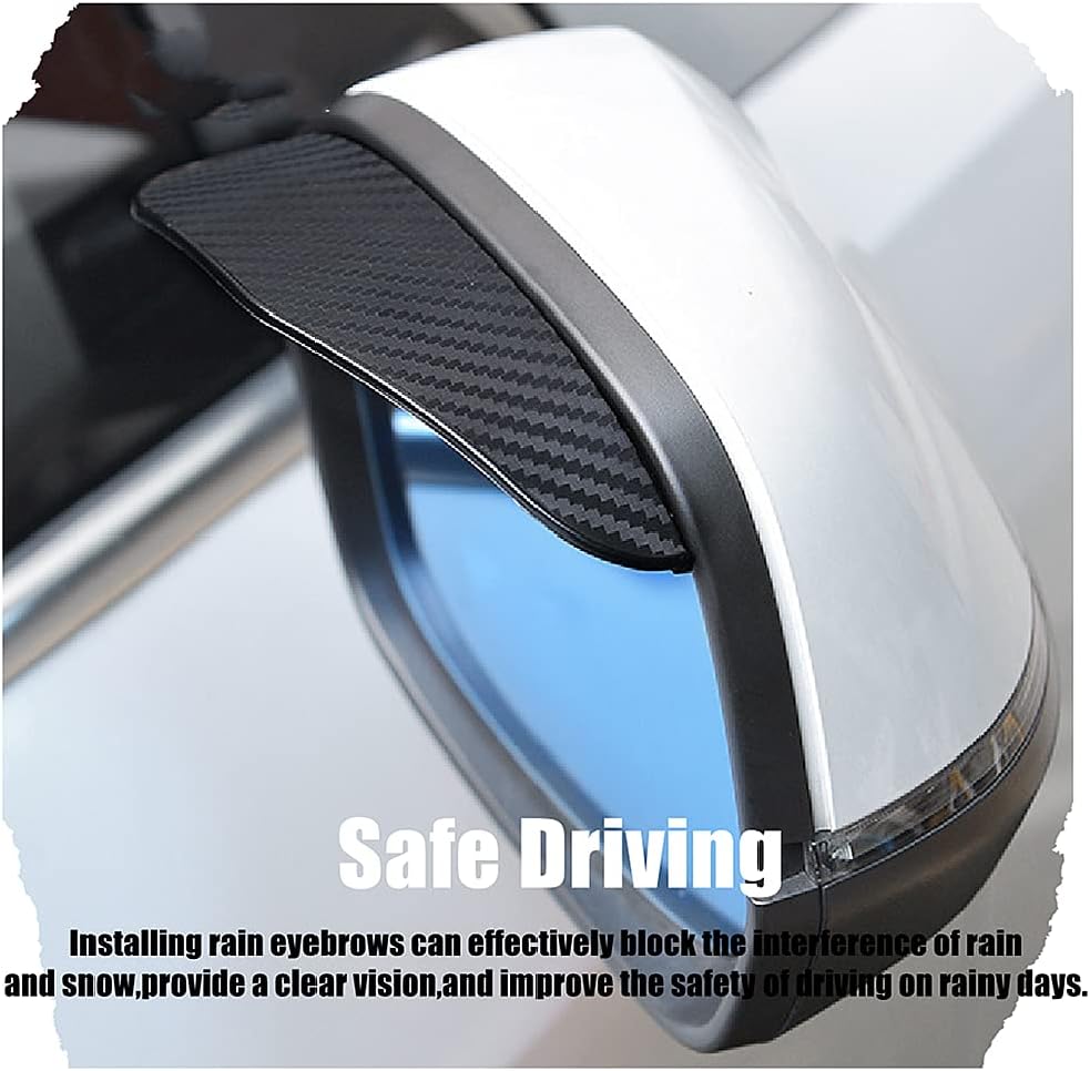 1 pair car side mirror rain cover smoke cap universal carbon fiber rearview mirror side mirror for SUV truck accessories.