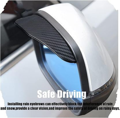 1 pair car side mirror rain cover smoke cap universal carbon fiber rearview mirror side mirror for SUV truck accessories.