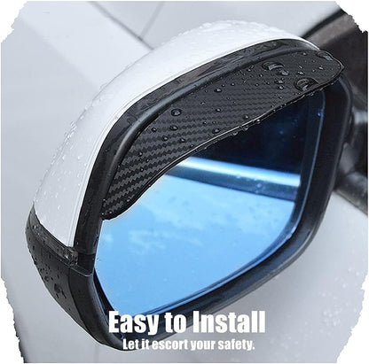 1 pair car side mirror rain cover smoke cap universal carbon fiber rearview mirror side mirror for SUV truck accessories.