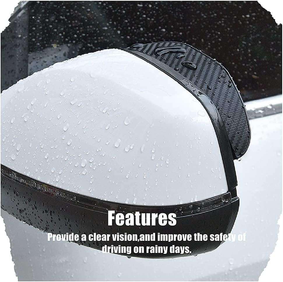 1 pair car side mirror rain cover smoke cap universal carbon fiber rearview mirror side mirror for SUV truck accessories.