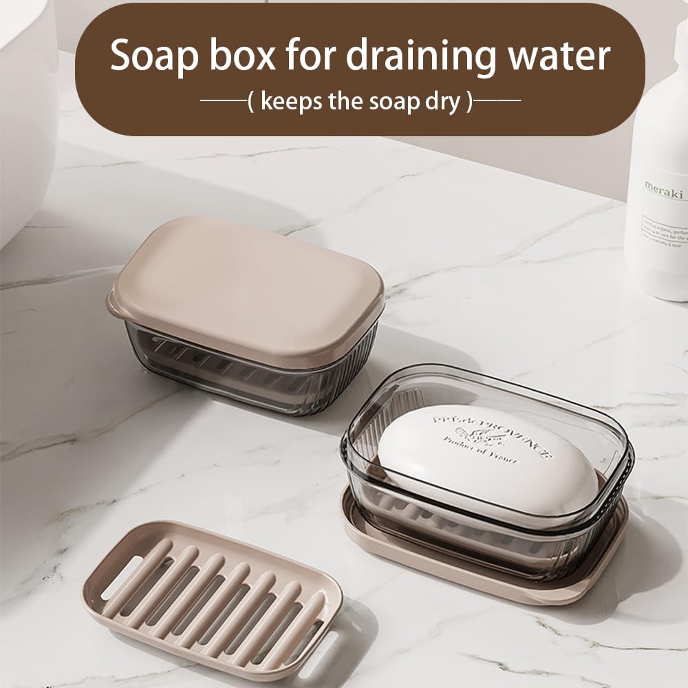 Travel soap box - soap holder - soap box with lid - portable soap box - sealable with lid - waterproof and moisture resistant - suitable for travel - camping - outdoors - gym - bathroom.