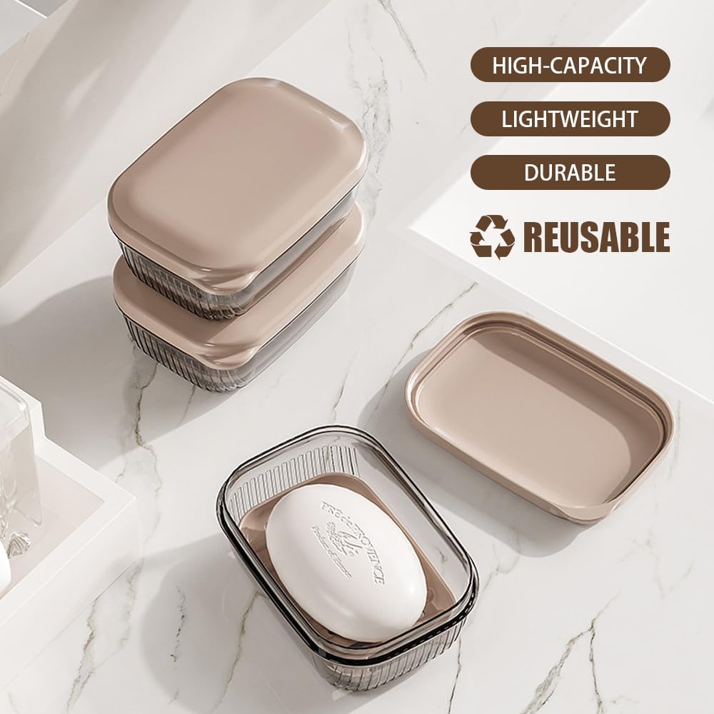 Travel soap box - soap holder - soap box with lid - portable soap box - sealable with lid - waterproof and moisture resistant - suitable for travel - camping - outdoors - gym - bathroom.